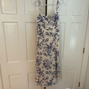 Floral Blue and White Dress